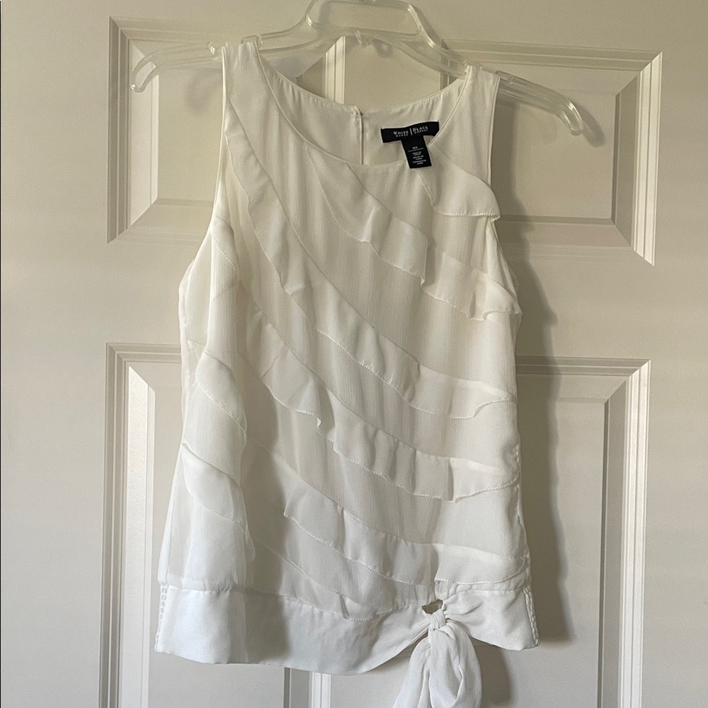 White House Black Market Layered White Blouse